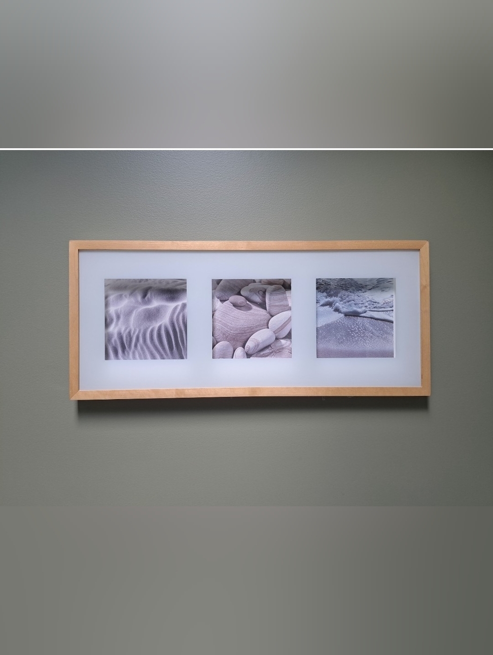 Wood Triptych Wall Art - Neutral Sandstone and Pale Gray